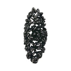 Blackened White Gold Repossi "Nérée" Ring Set with Black Diamonds