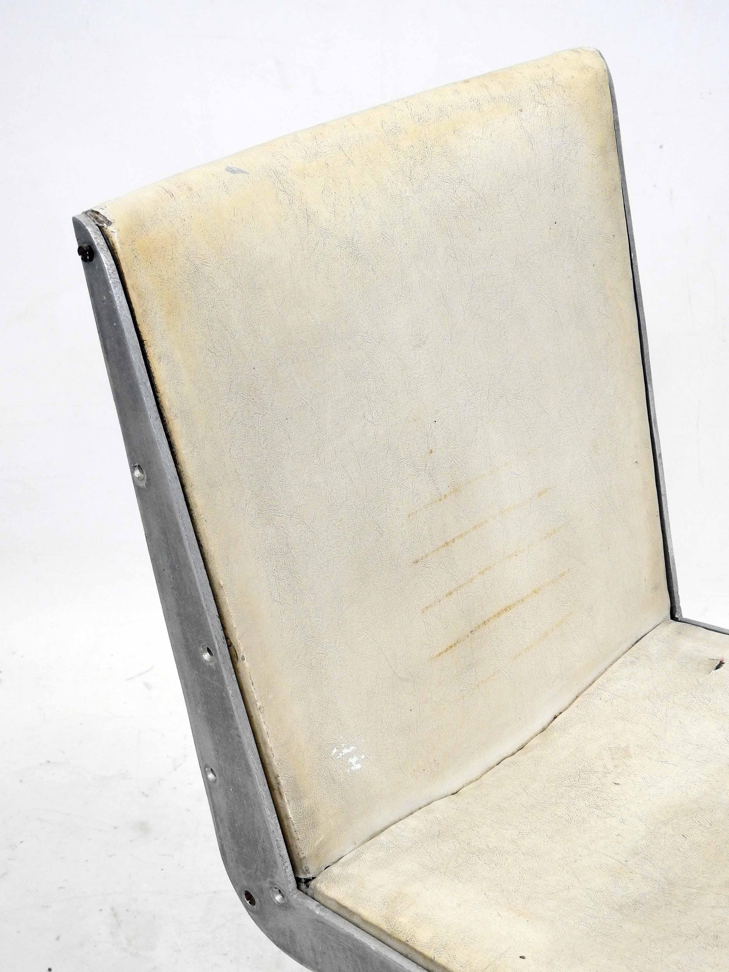 Blackened Wood and Aluminum Chair in the Style of Jens Risom For Sale 1