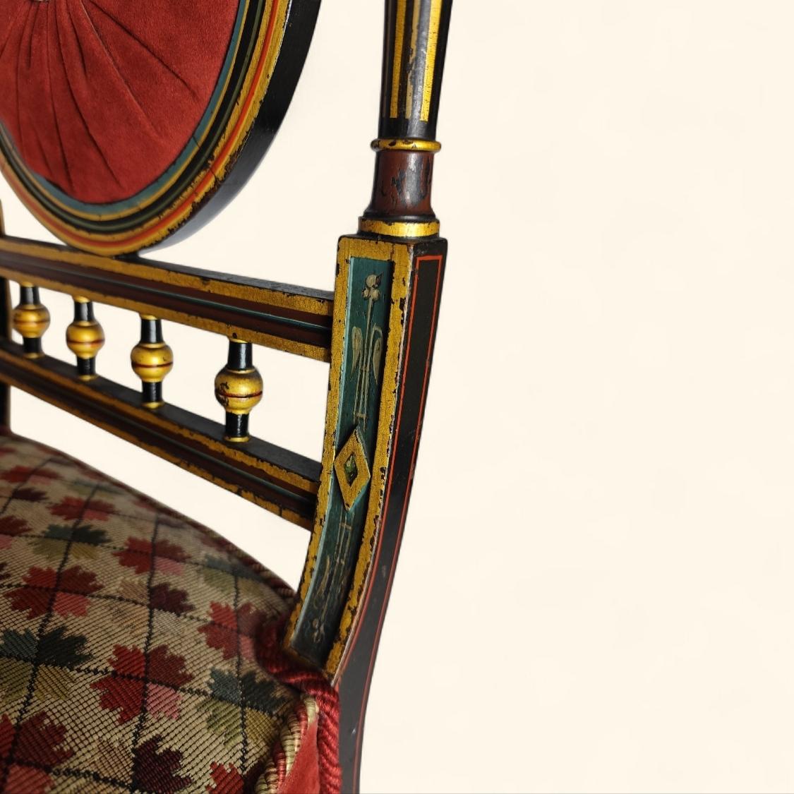 Sedia Boudoir in Wood annerito - Napoleone III in vendita 1