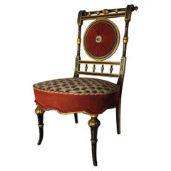 Boudoir-Stuhl aus geschwärztem Wood Wood - Napoleon III