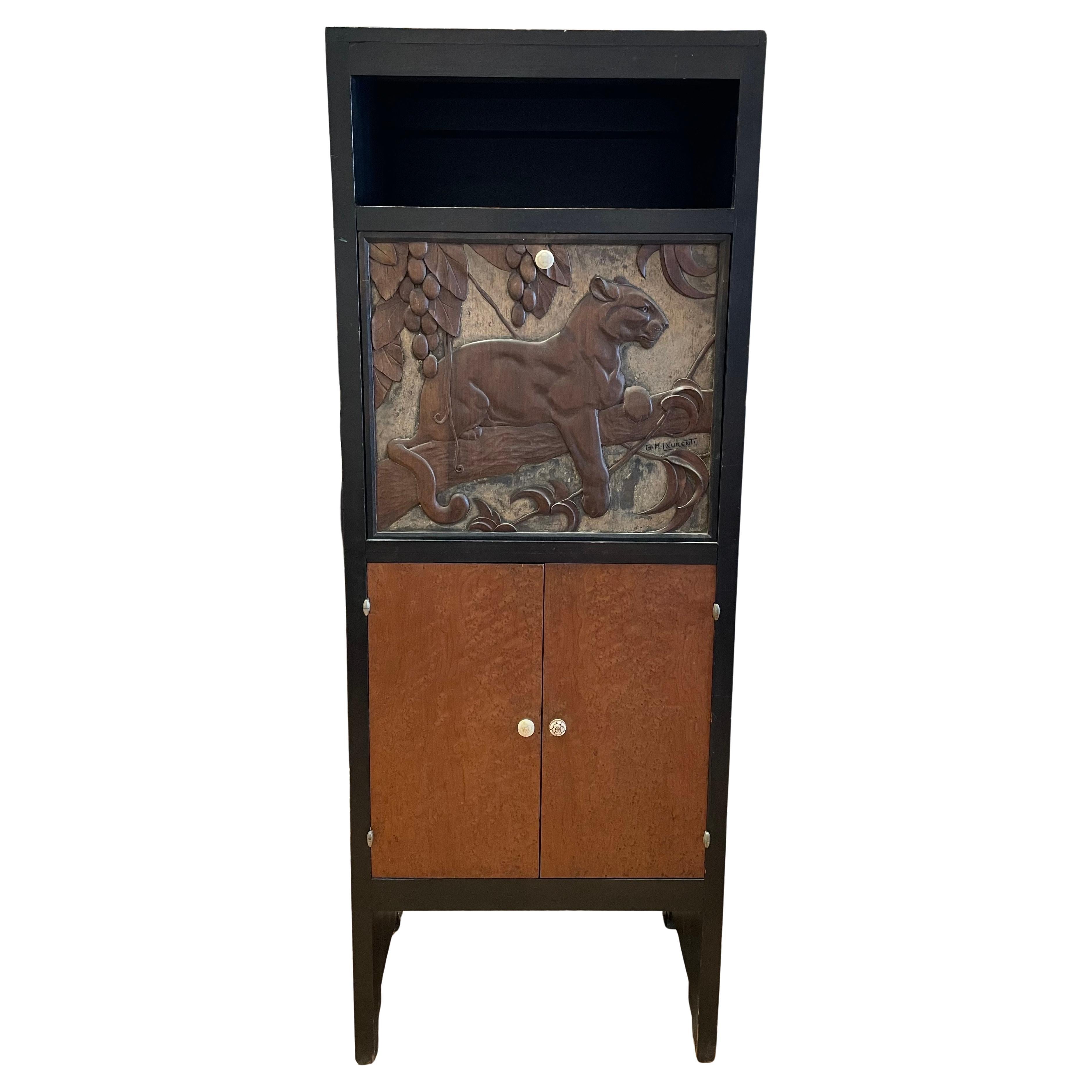 "Blackened wood cabinet", Georges Henri Laurent (1880-1940) For Sale