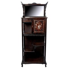 Blackened Wood Cabinet with Shelves, Japanese, Period: 19th Century, Attributed