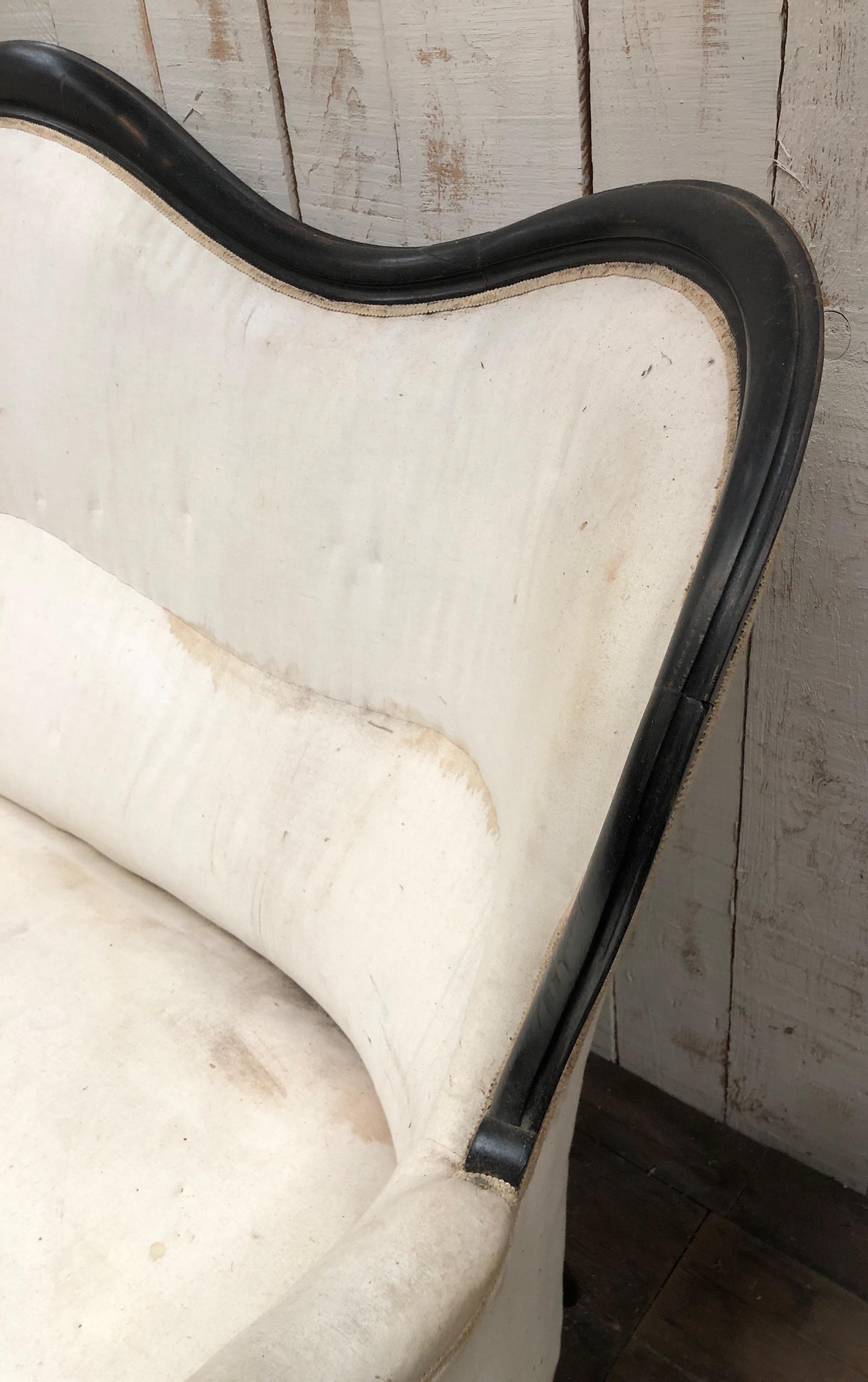 Late 19th Century Blackened Wood Napoleon the 3d Sofa For Sale
