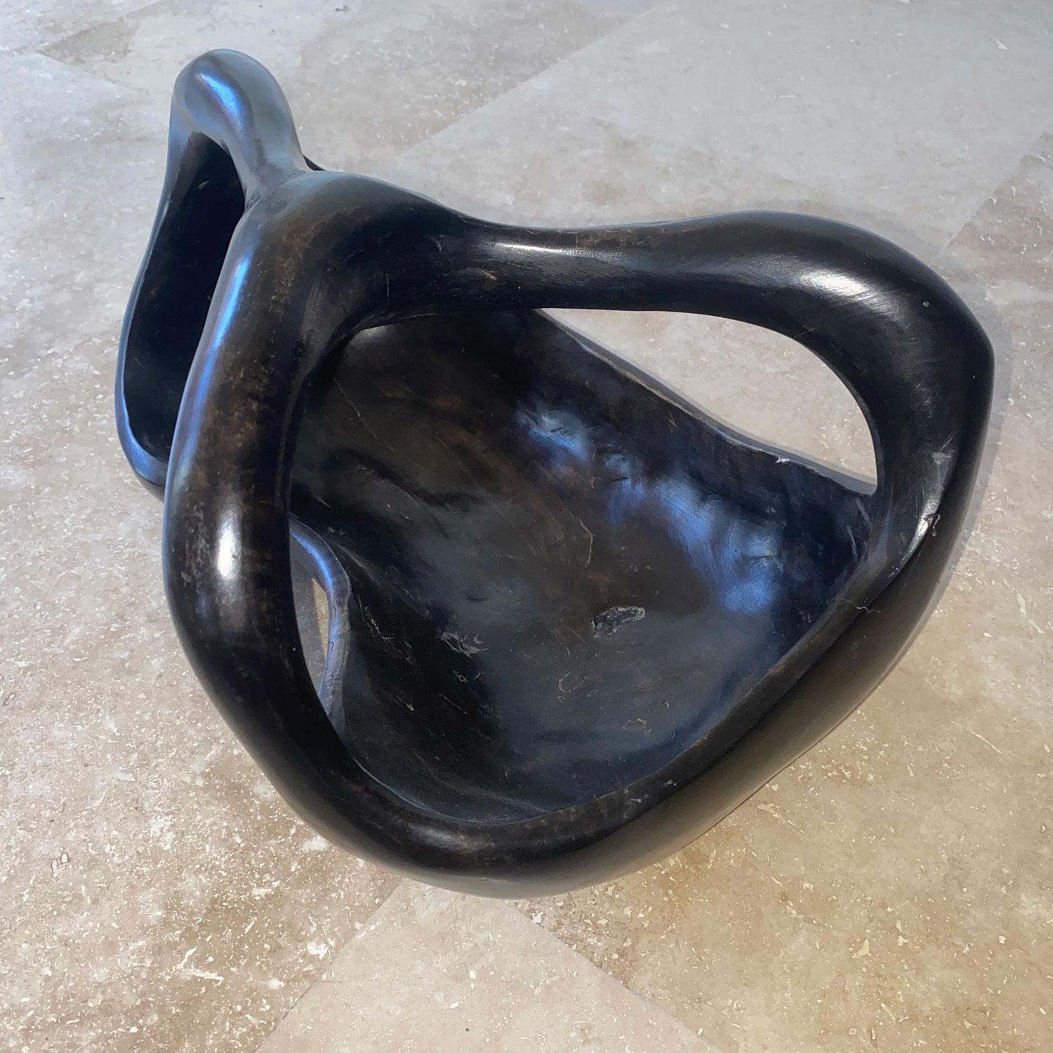 French blackened wooden fruit bowl by Alexandre Noll