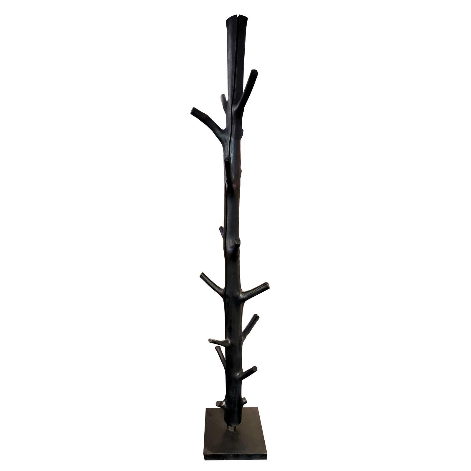 French Blackened Wooden Tree Coatrack For Sale