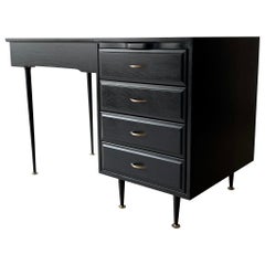 vintage black desk Blackened Writing Desk 1950s