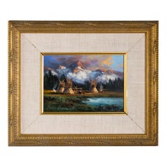 „Blackfeet Camp“ Originalgemälde von Heinie Hartwig