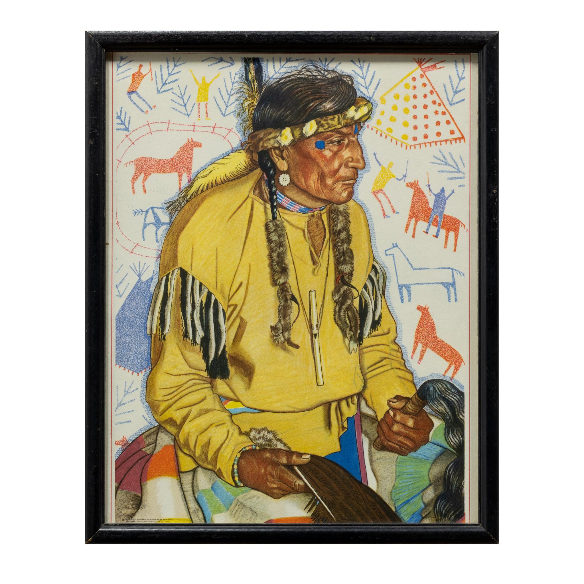 Blackfeet Indians Prints by Weinhold Reis In Excellent Condition For Sale In Coeur d'Alene, ID