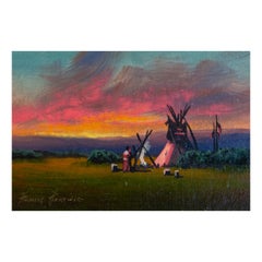 Pies Negros Puesta de sol Pintura al óleo original de Heinie Hartwig