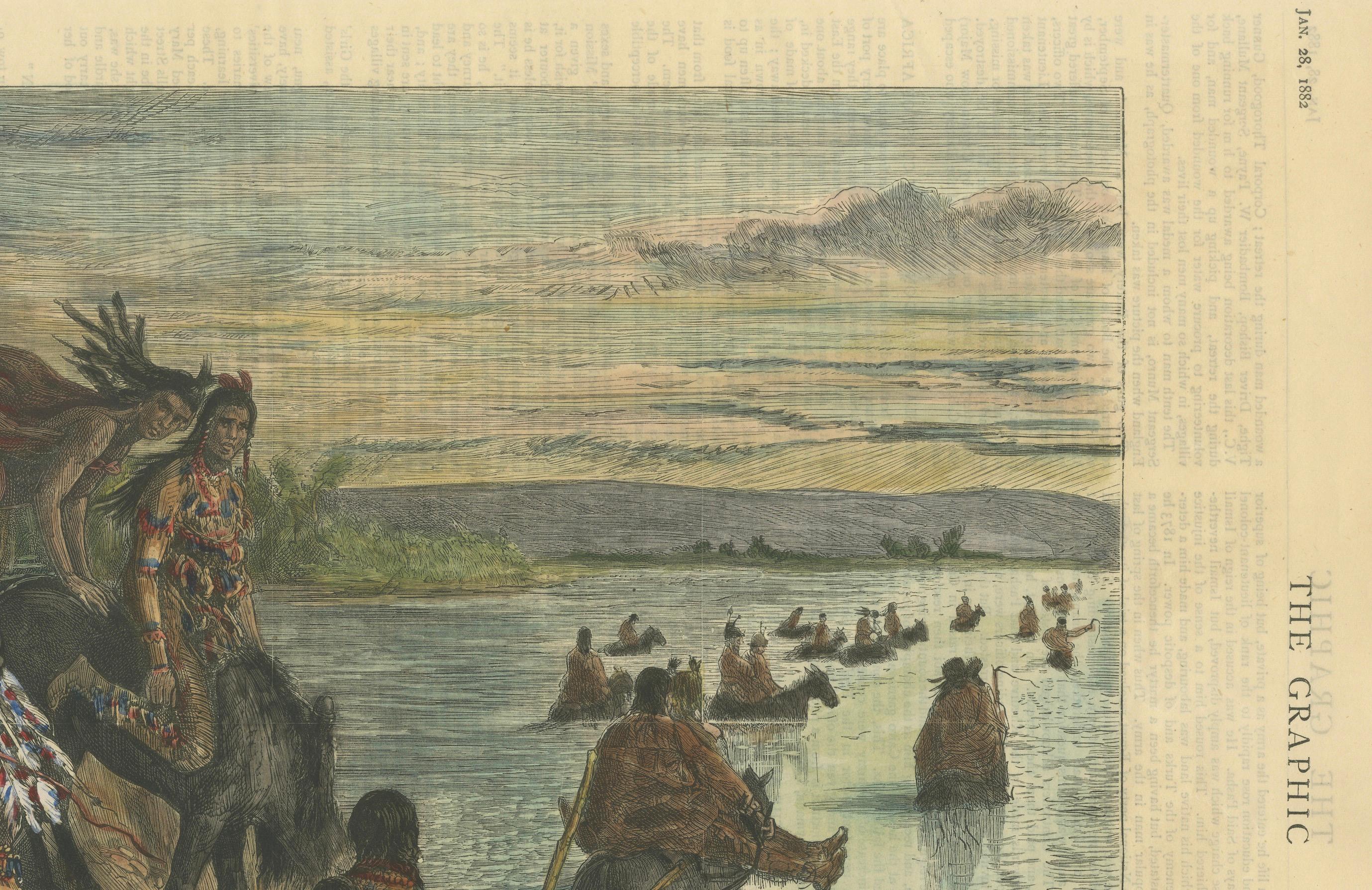 Blackfoot Crossing: Indigenous People in the Great North-West, The Graphic 1882 In Good Condition For Sale In Langweer, NL