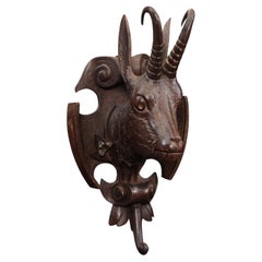 Blackforest Carved Oak Deer Head ca. 1890