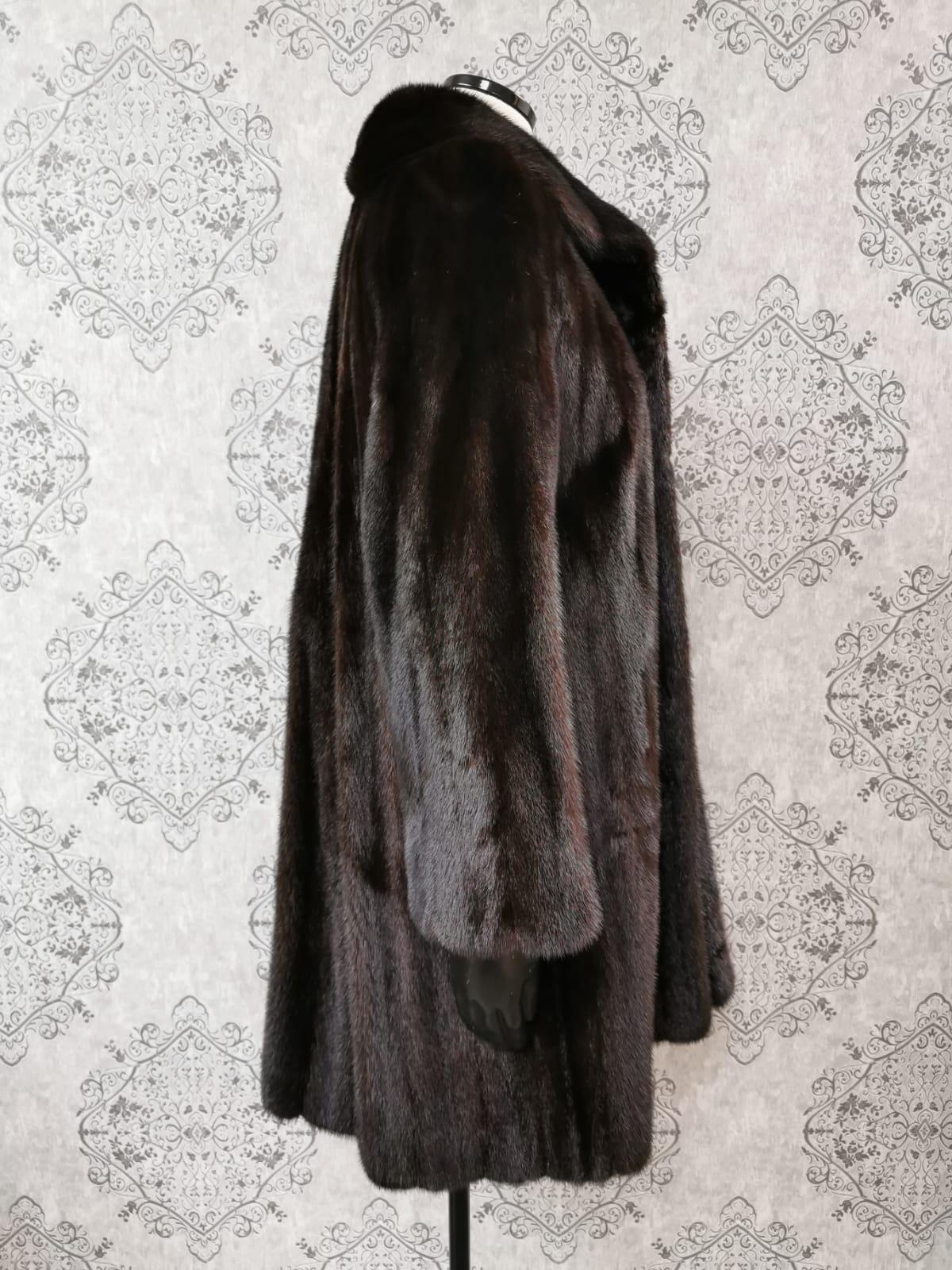 Nero Cappotto in pelliccia di visone Blackglama taglia 14-16