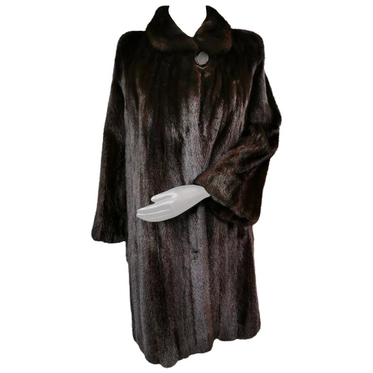 Black llama mink coat hot sale