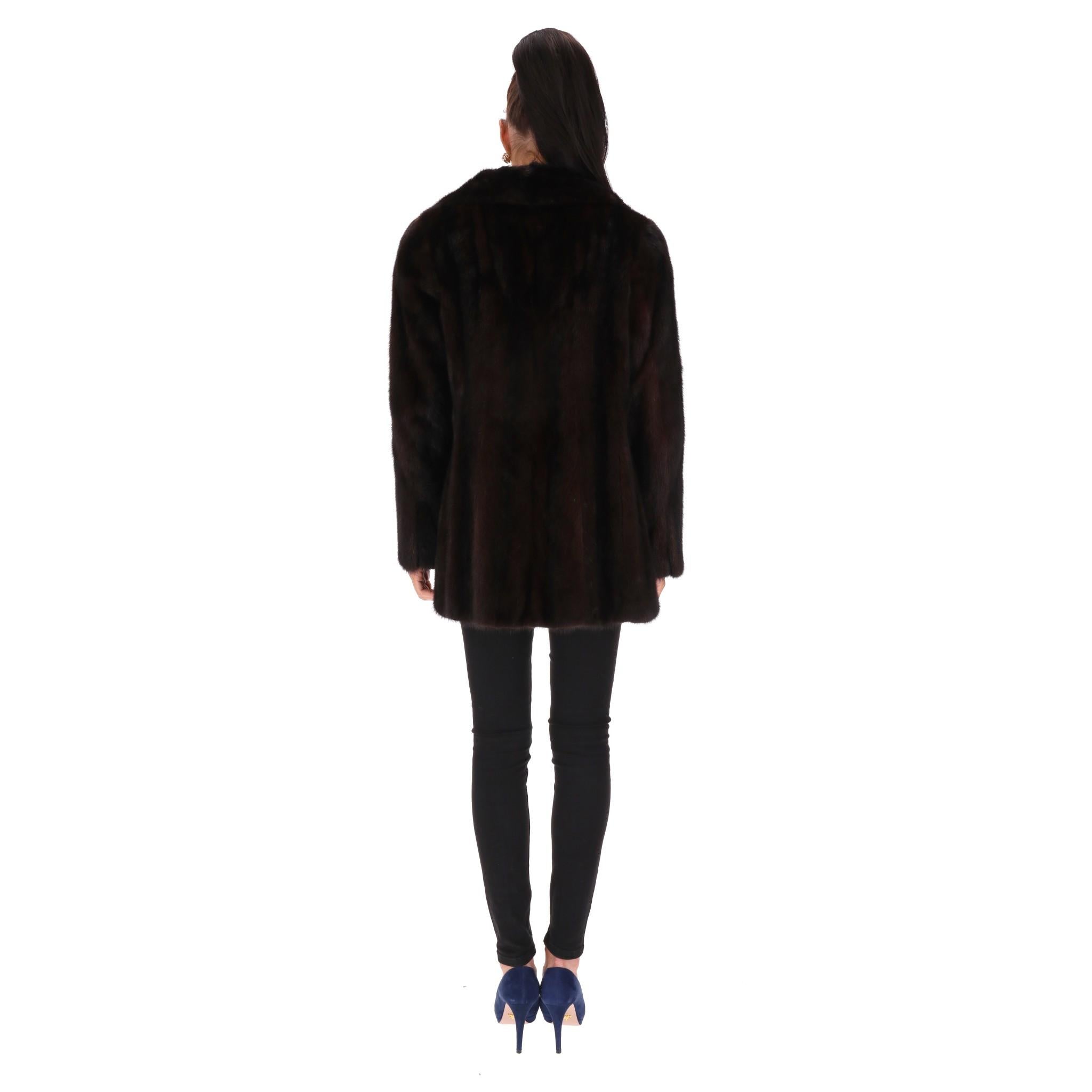 Women's Blackglama Ranch Mink Fur Coat For Sale