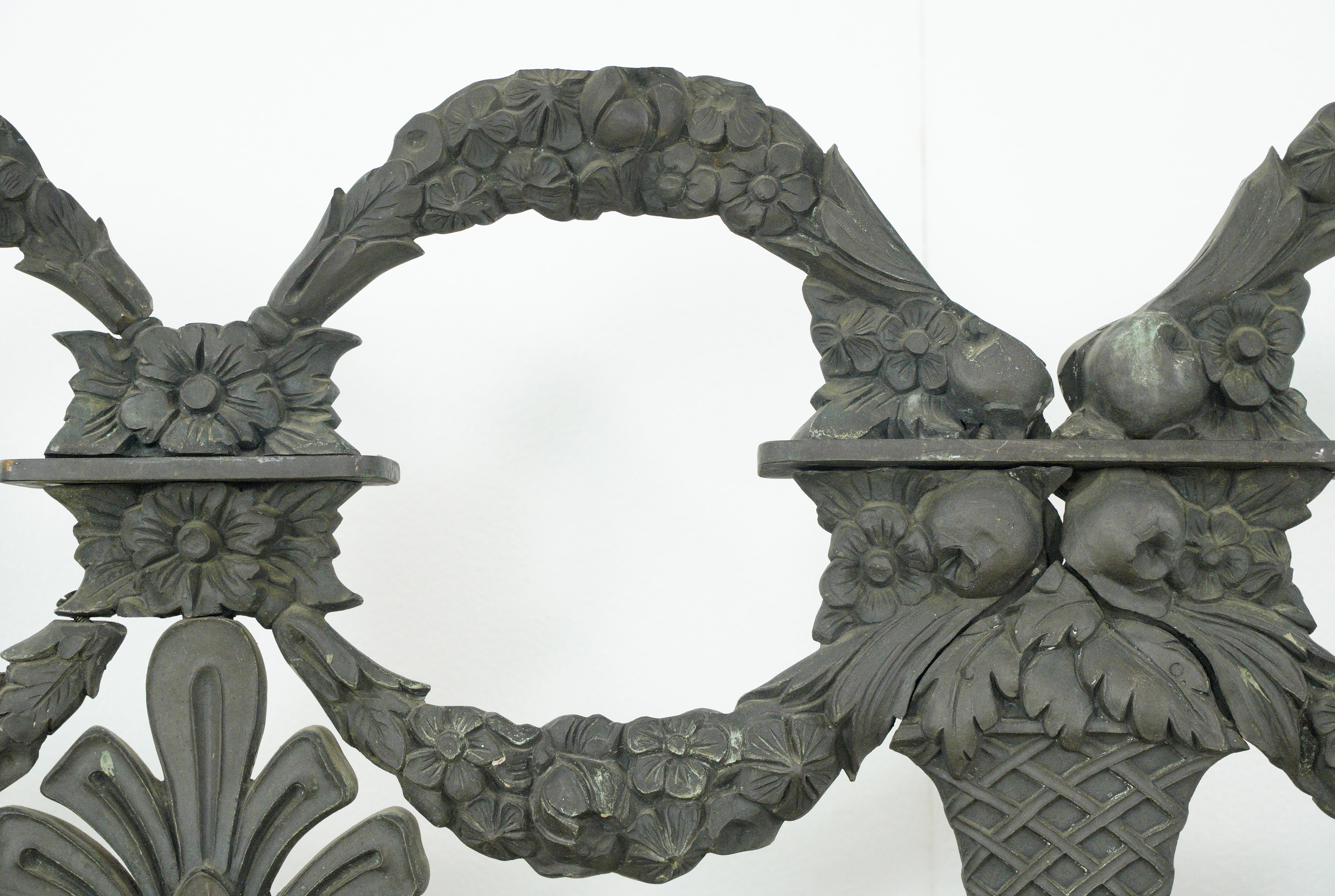 20th Century Blackie's Restaurant Bronze Louis XVI Figural Balcony Railing For Sale