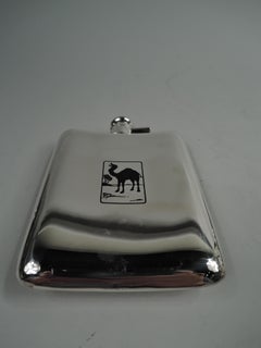 Blackinton Art Deco Sterling Silver & Enamel Novelty Camel Flask