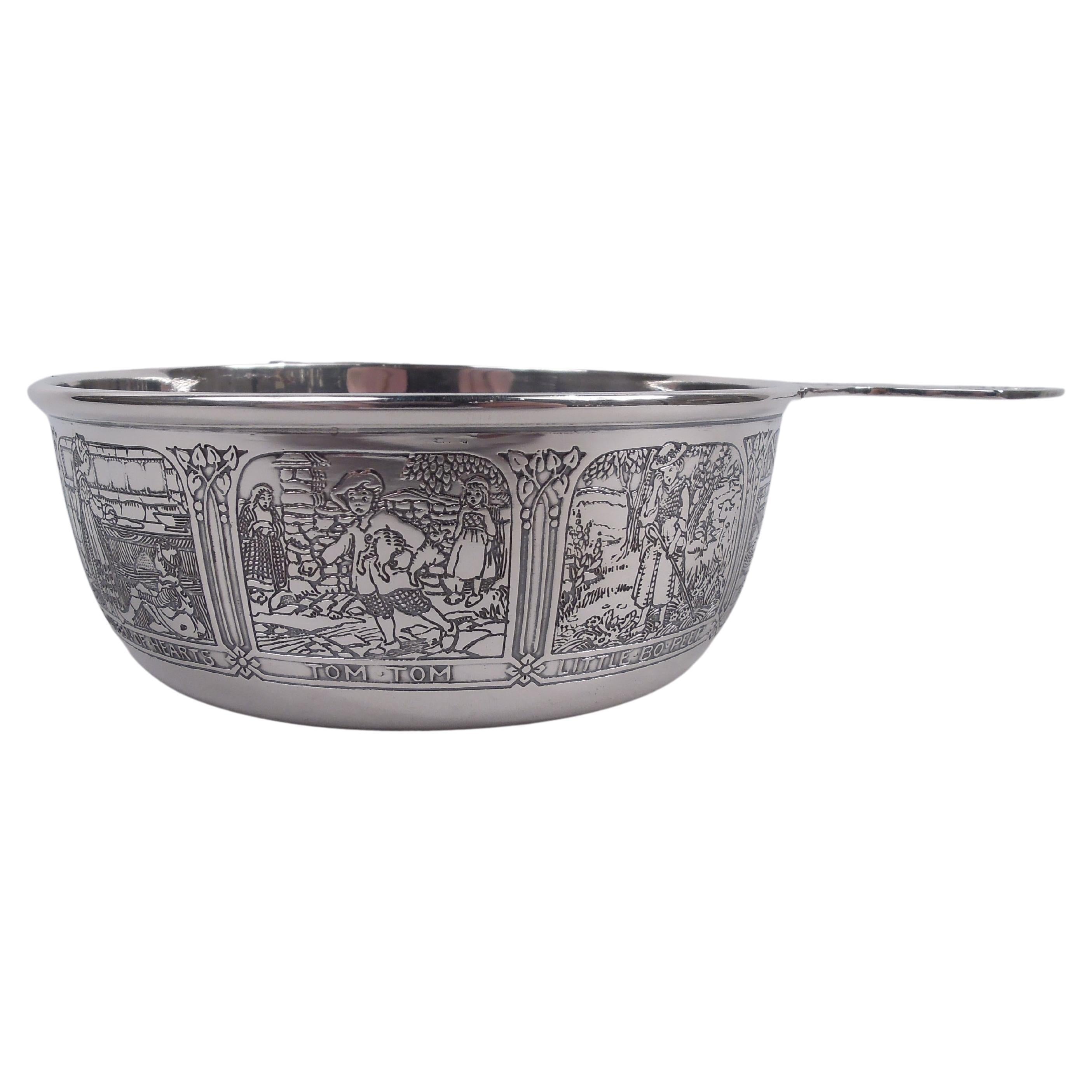 Blackinton Edwardian Nursery Rhyme Sterling Silver Porringer