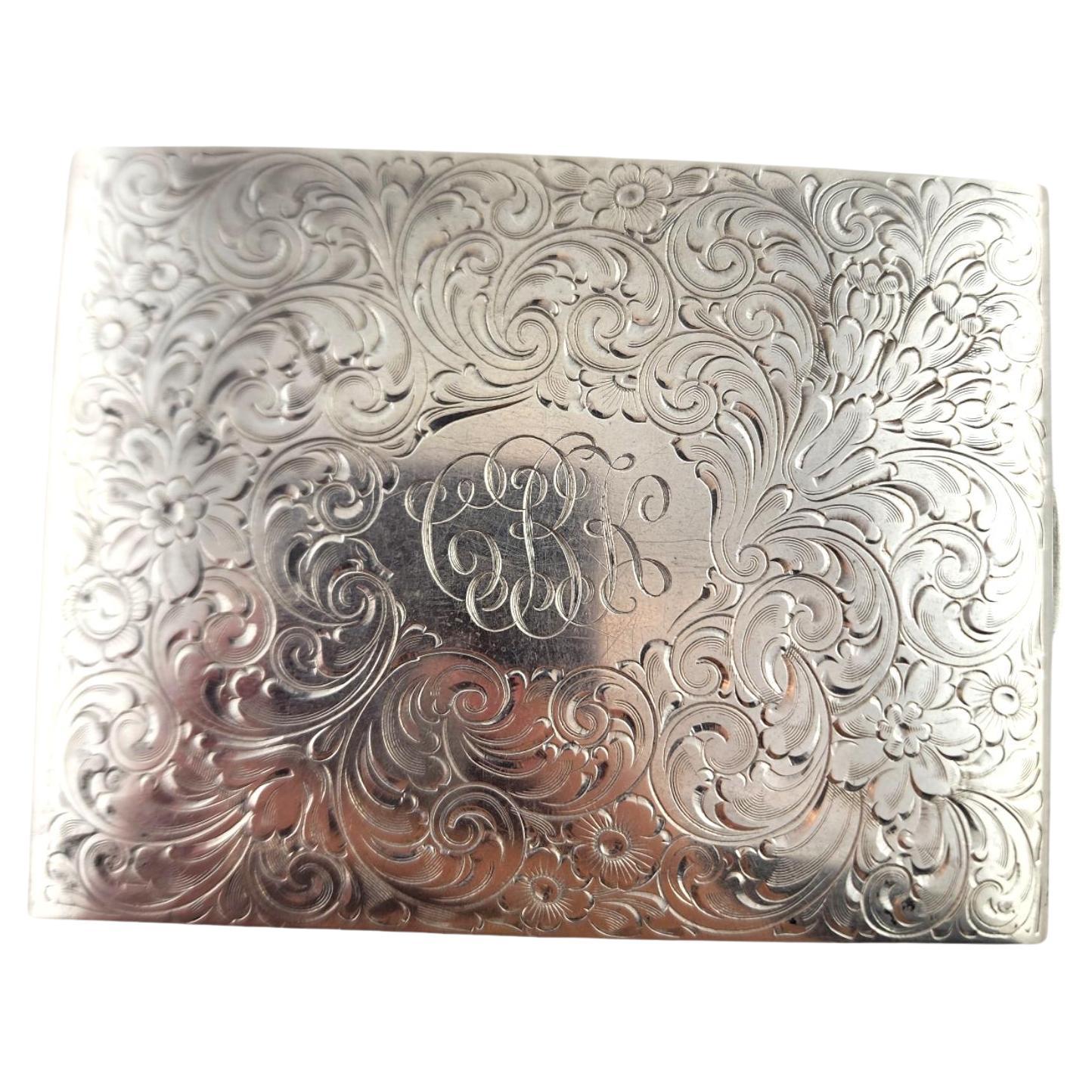 Blackinton Sterling Silver Cigarette Case Monogramed "CBK" #18703