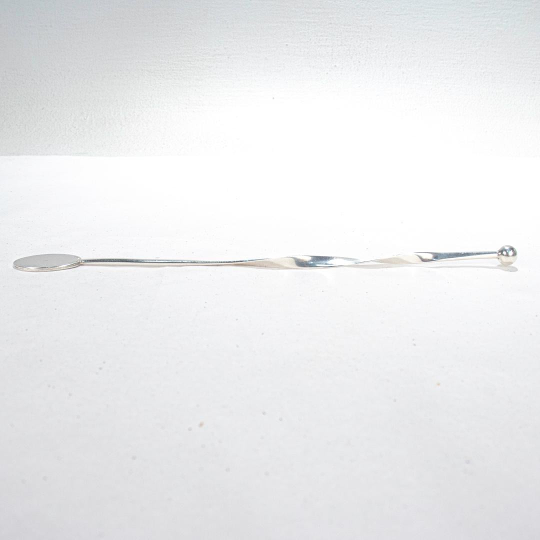 Blackinton Sterling Silver Mid-Century Modern Twist Handle Cocktail Stirrer 2