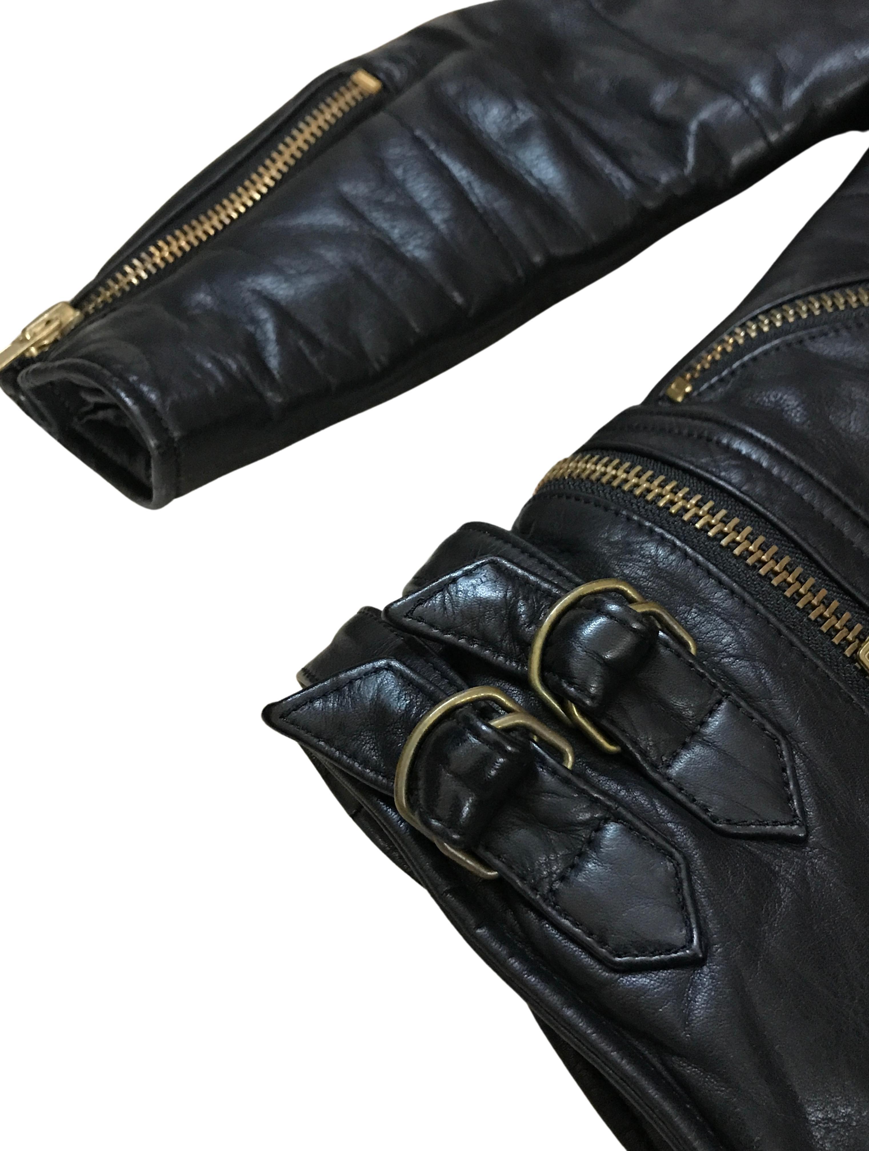 puffy leather jacket