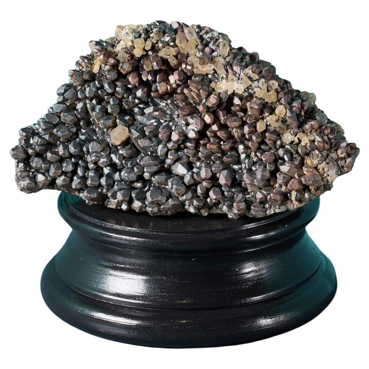 Spécimen de grappe de quartz noirnite