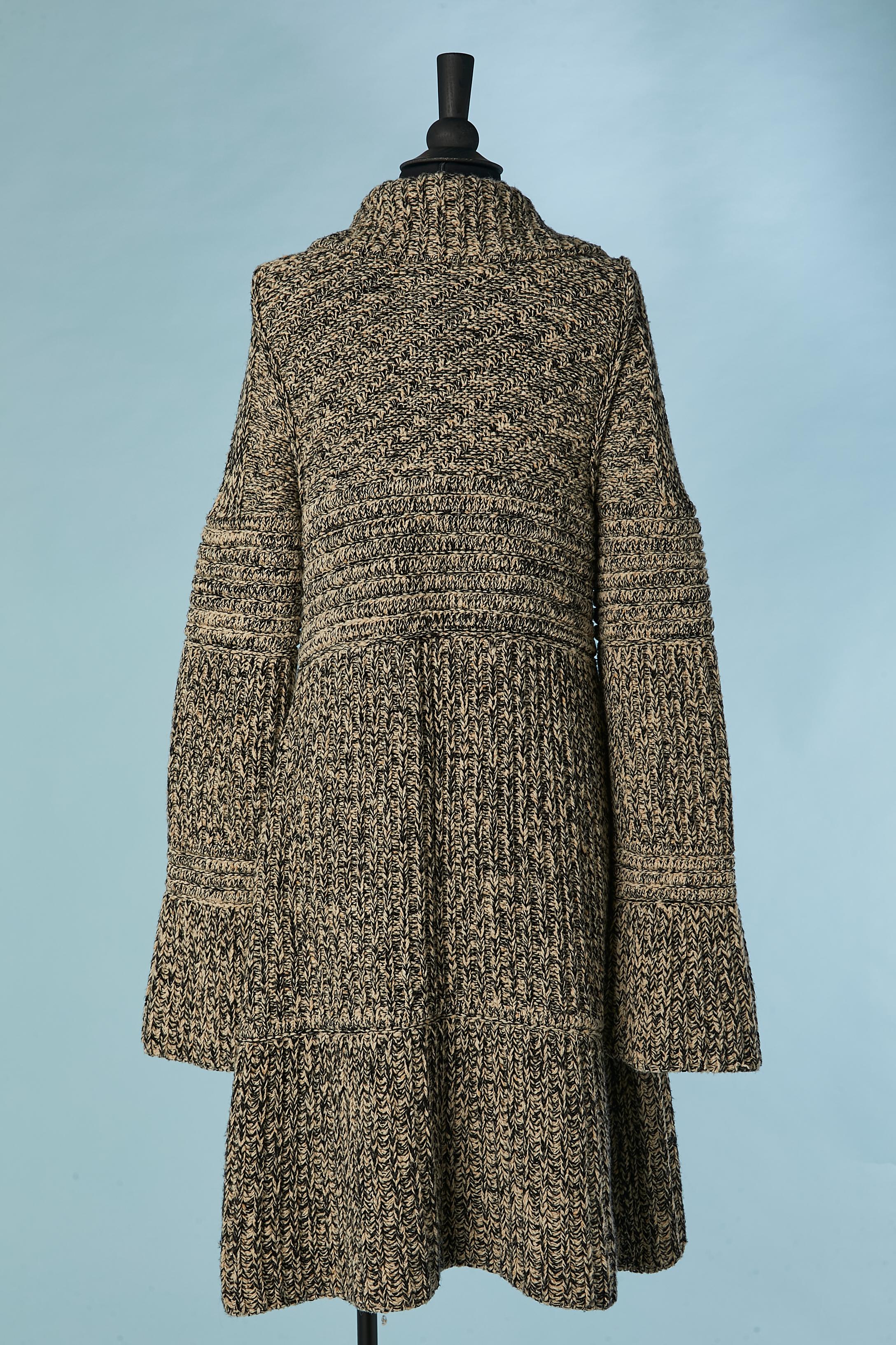Black&off-white chiné knit coat Sonia Rykiel  For Sale 1