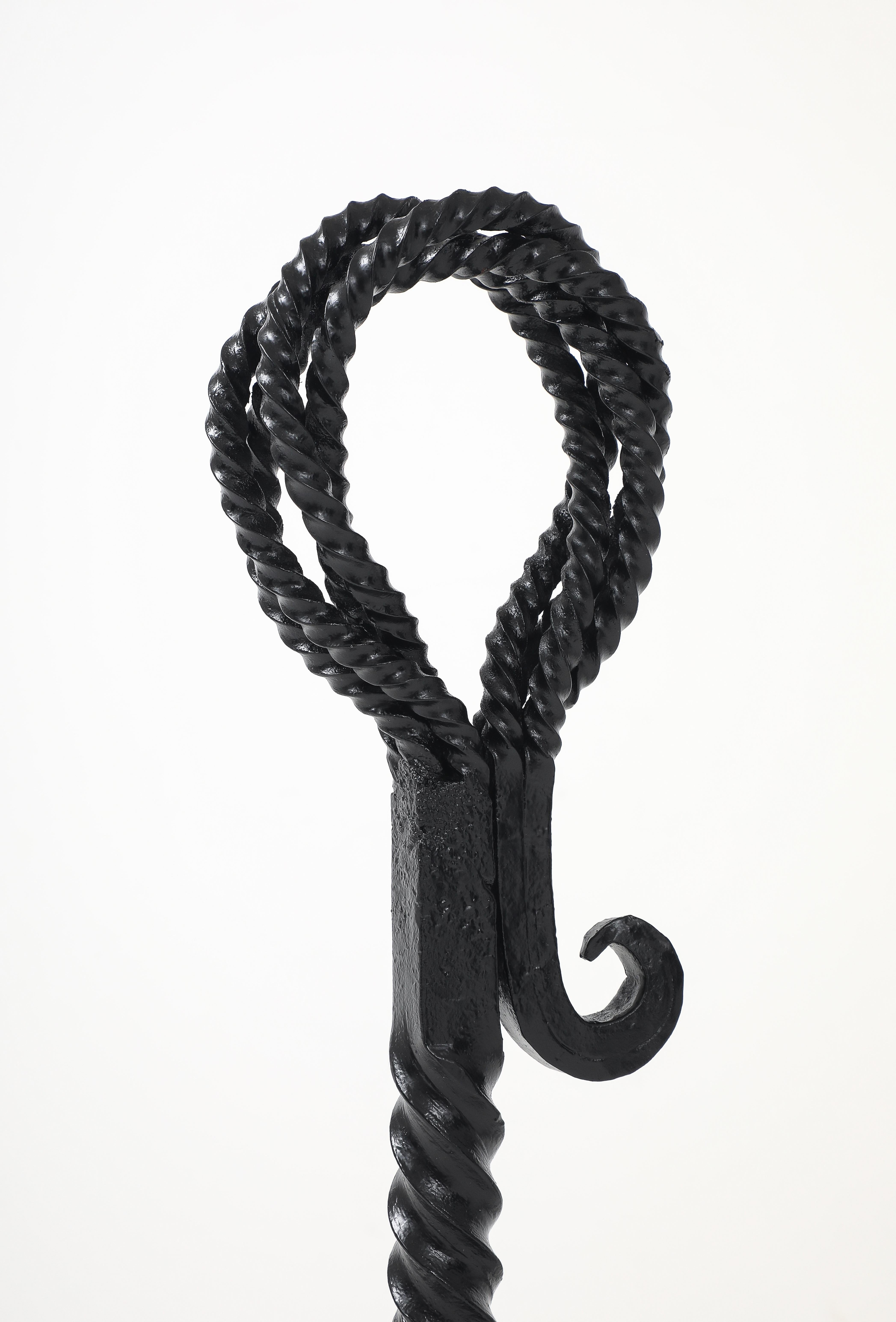 Blacksmith Hand Made Andirons, France For Sale 2