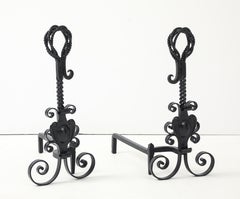 Blacksmith Hand Made Andirons, France