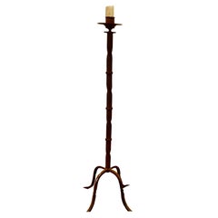 Antique Blacksmith Made Gothic Wrought Iron Floor Lamp