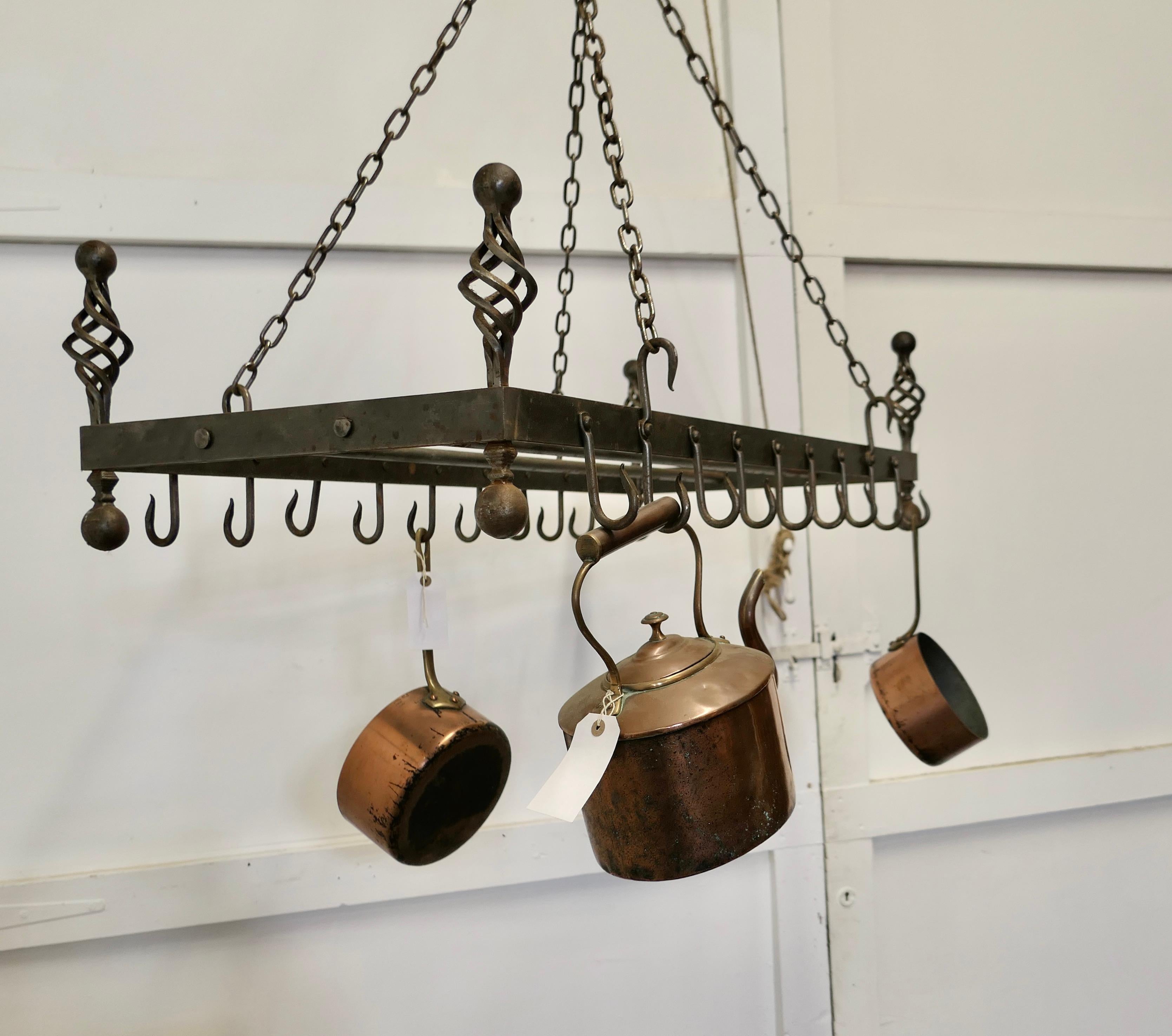 Blacksmith Made Iron Game Hanger, Kitchen Utensil or Pot Hanger For Sale 4
