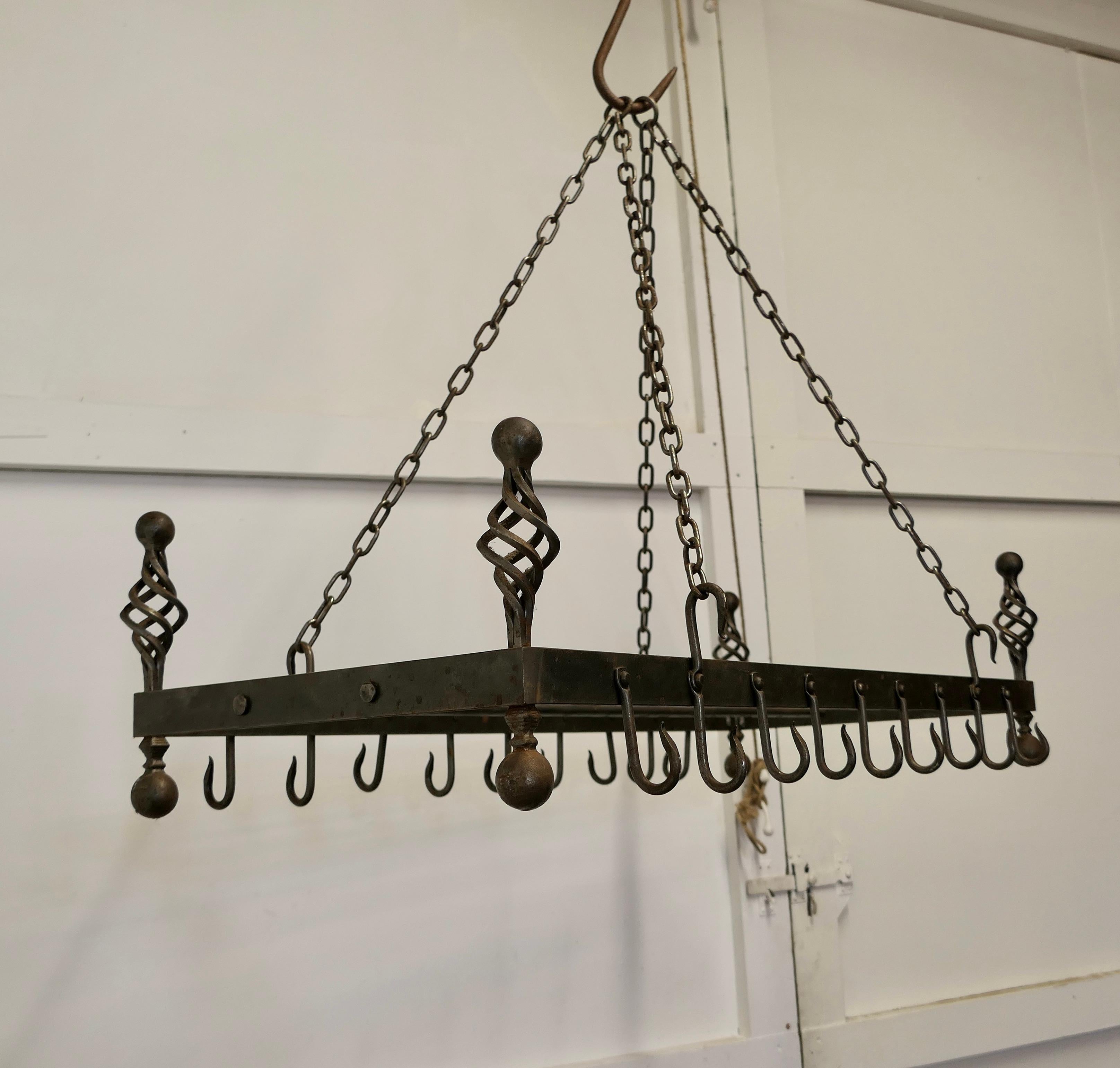 Blacksmith Made Iron Game Hanger, Kitchen Utensil or Pot Hanger In Good Condition For Sale In Chillerton, Isle of Wight