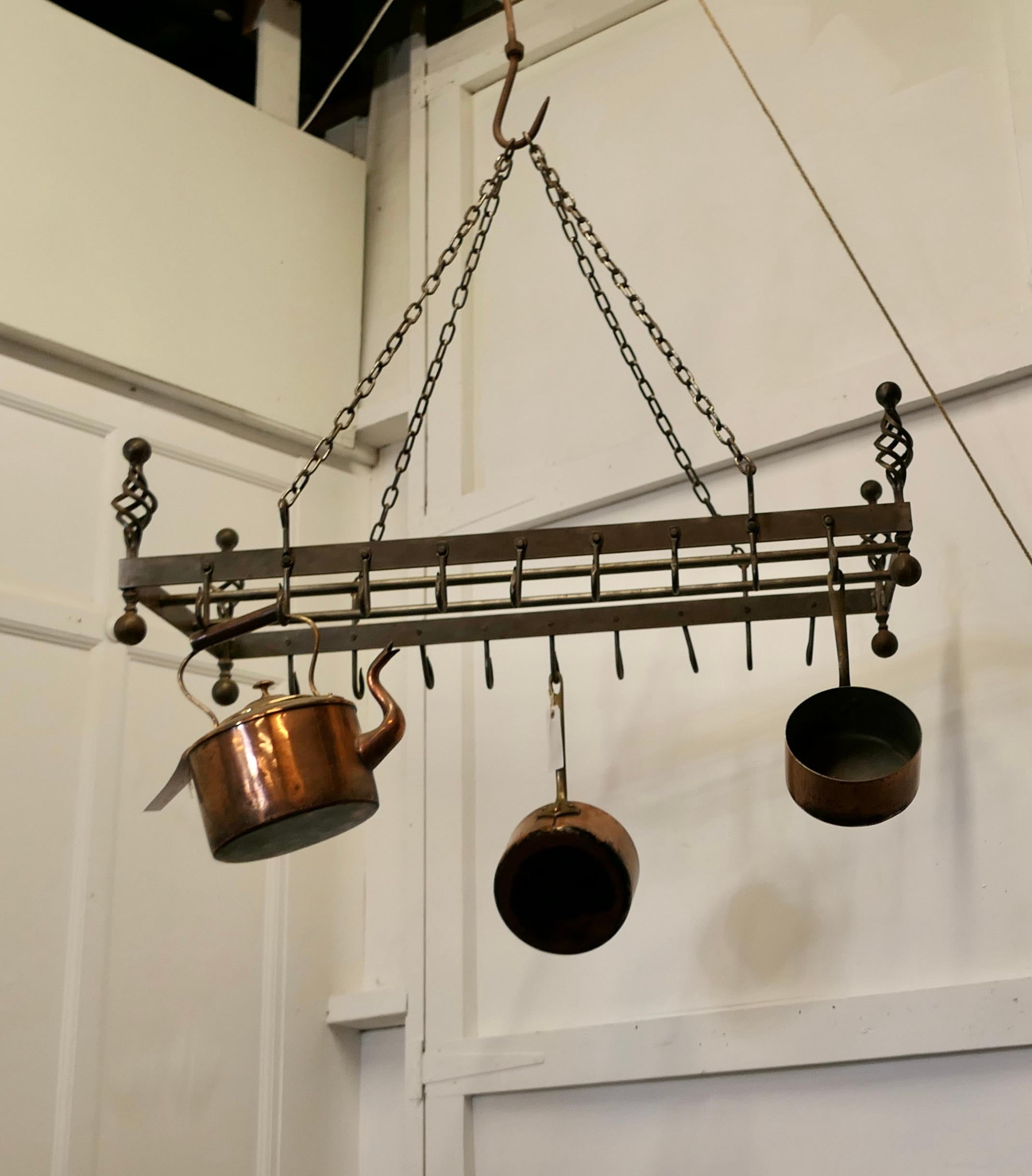 Blacksmith Made Iron Game Hanger, Kitchen Utensil or Pot Hanger For Sale 2