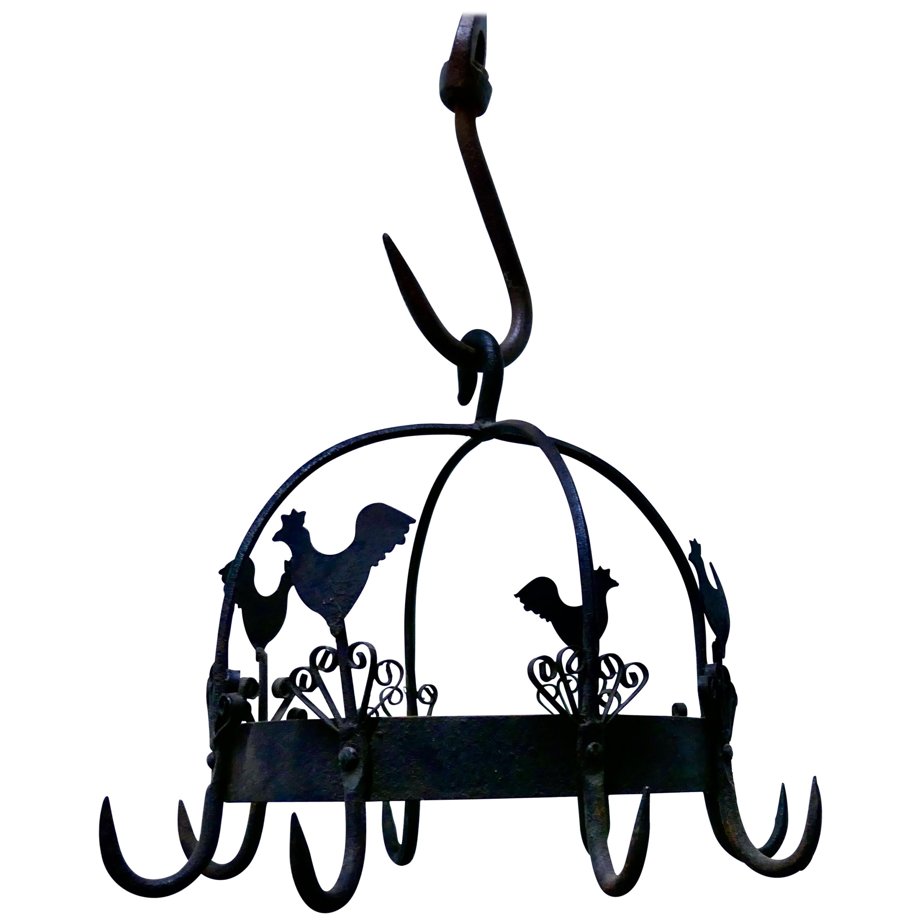 Blacksmith Made Iron Game Hanger, Kitchen Utensil or Pot Hanger