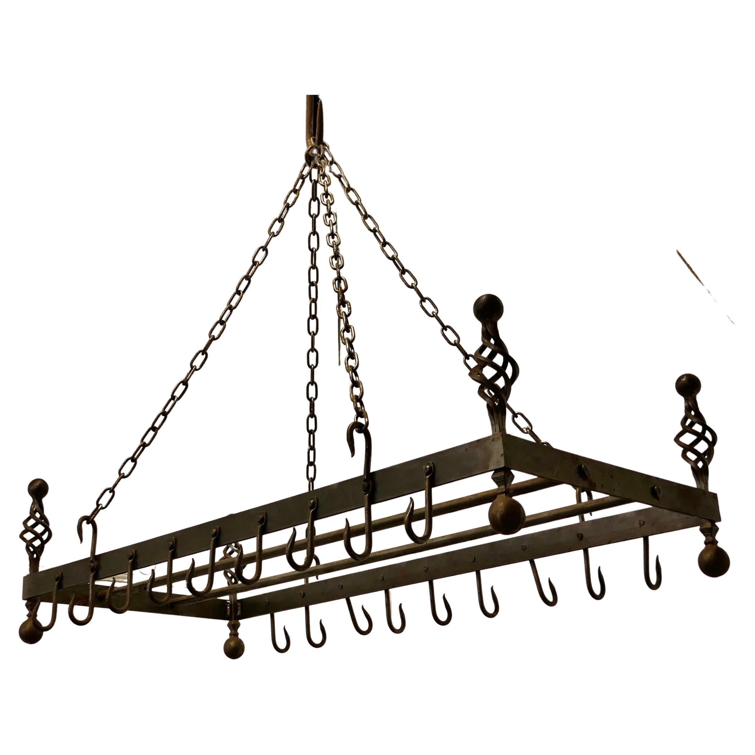 Blacksmith Made Iron Game Hanger, Kitchen Utensil or Pot Hanger For Sale