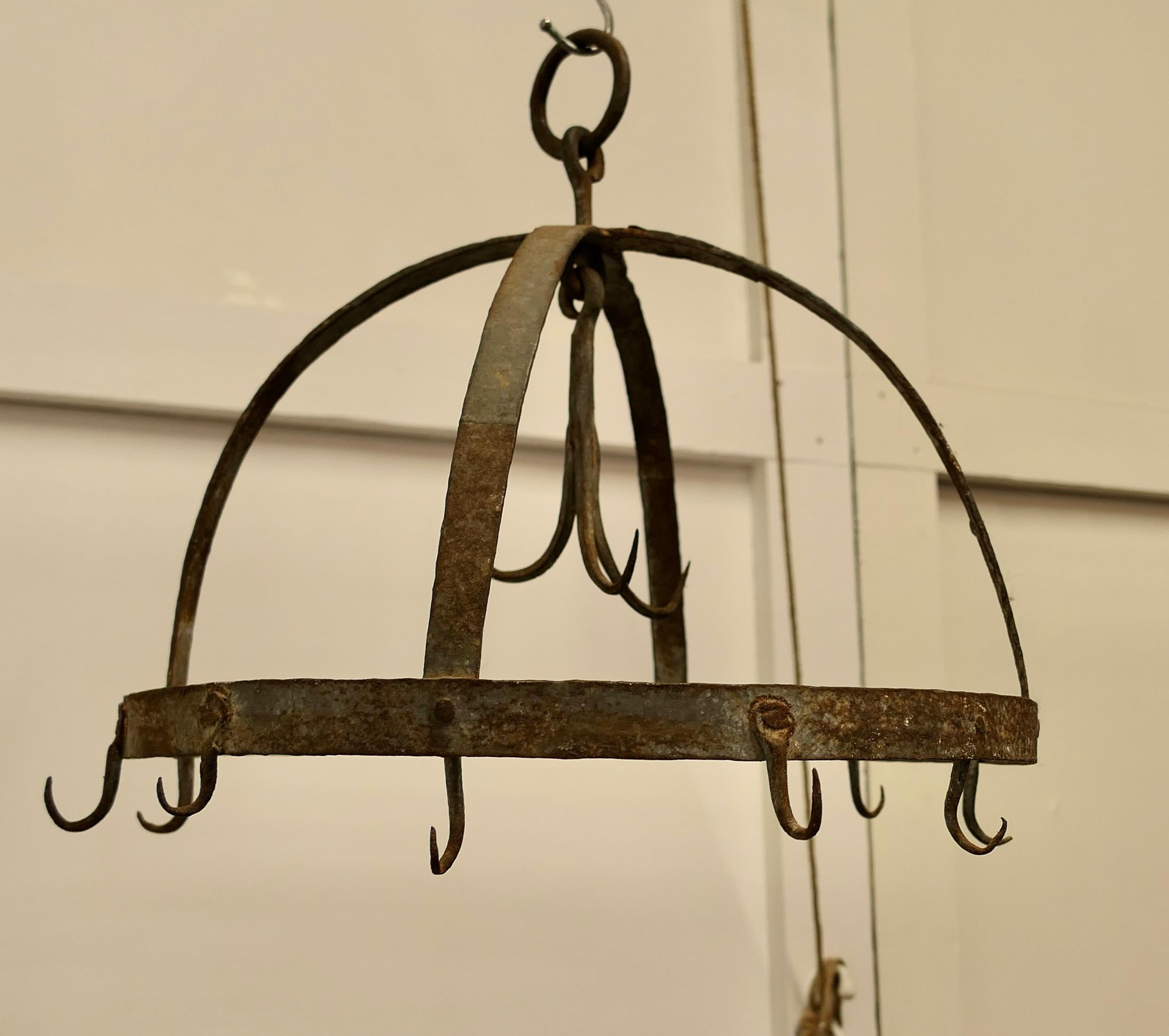 Country Blacksmith Made Iron Game Hanger, Kitchen Utensils or Pot Hanger