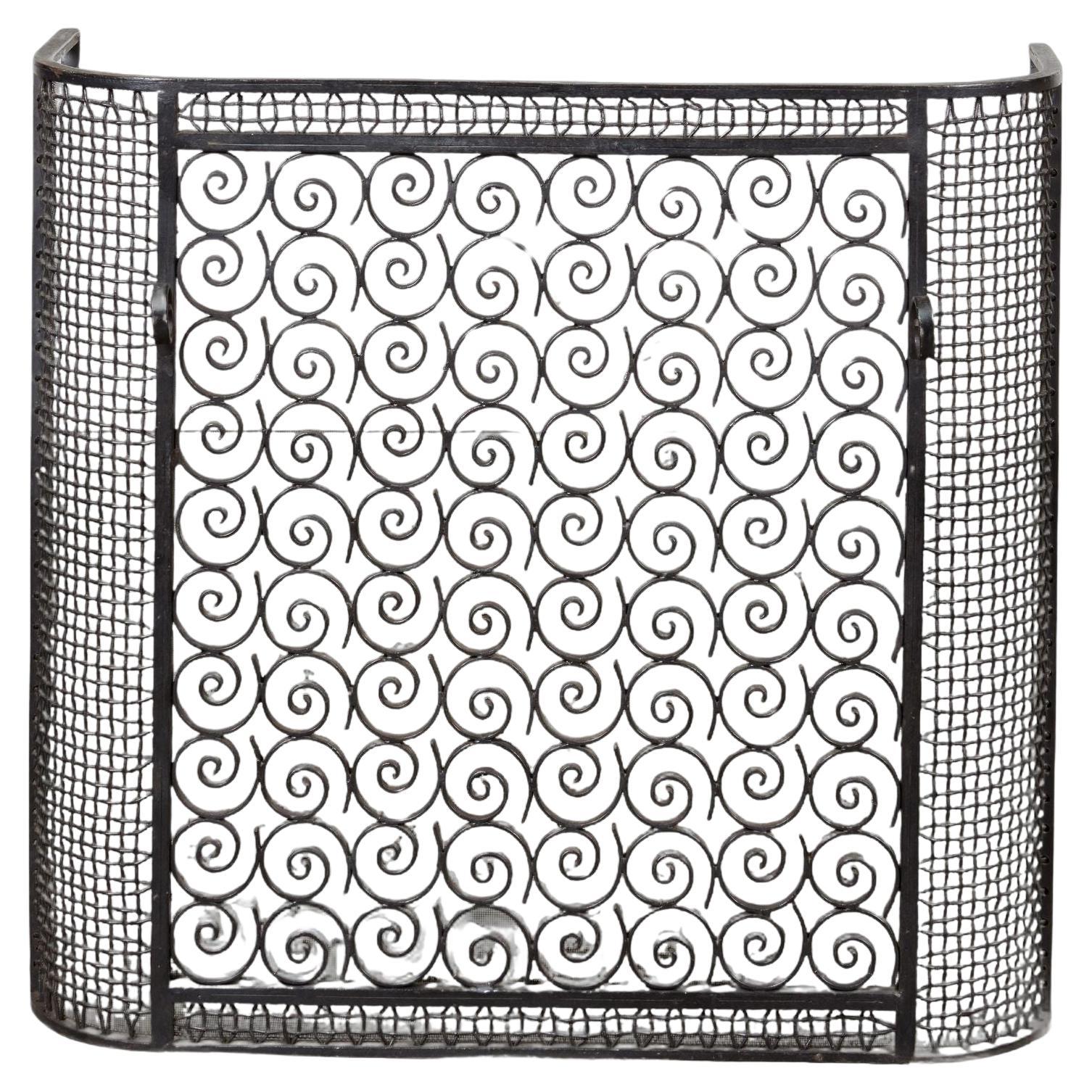 Blacksmith Made Wrought Iron Firescreen For Sale