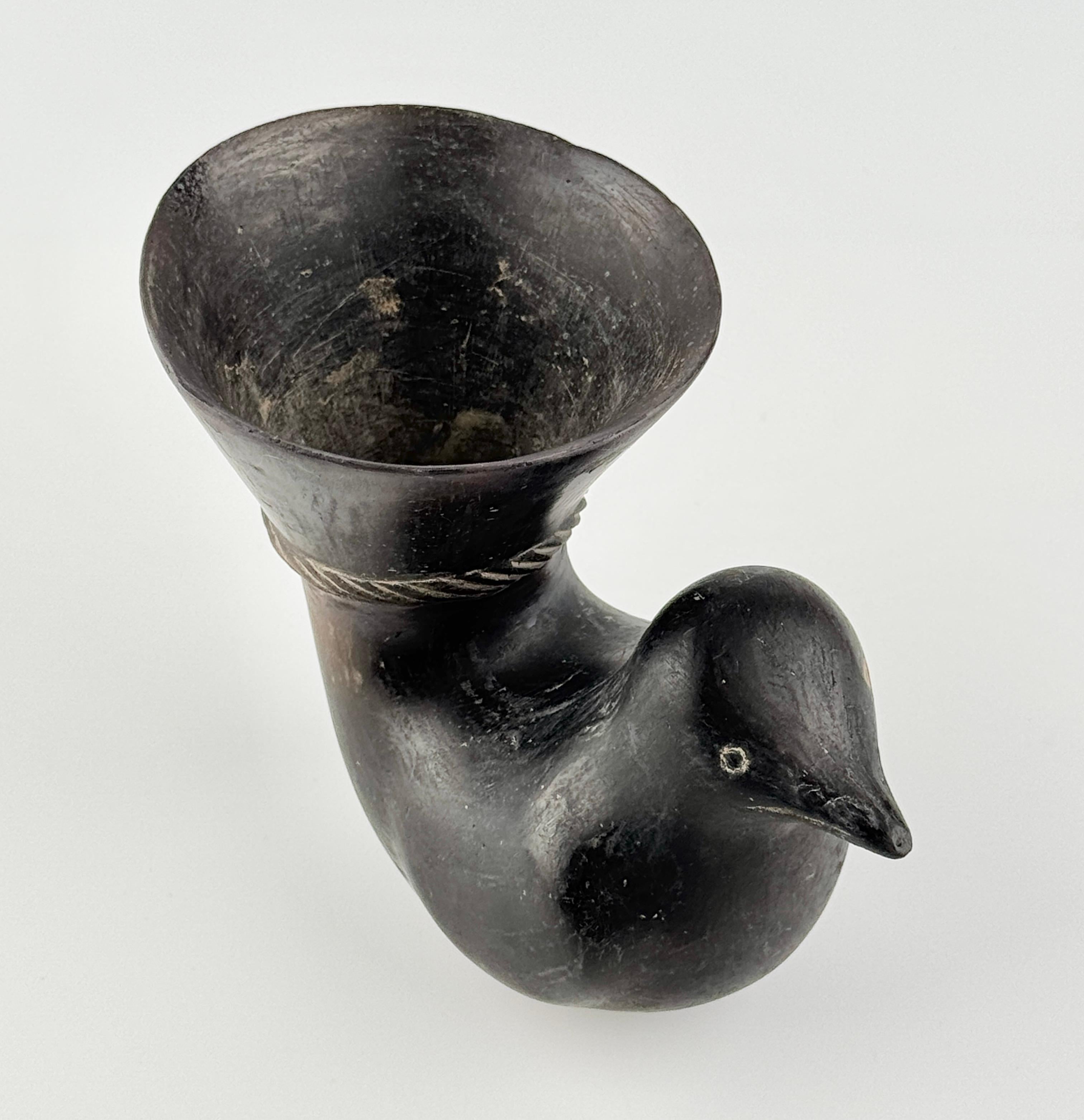 Blackware Bird-Shaped Vessel For Sale 1