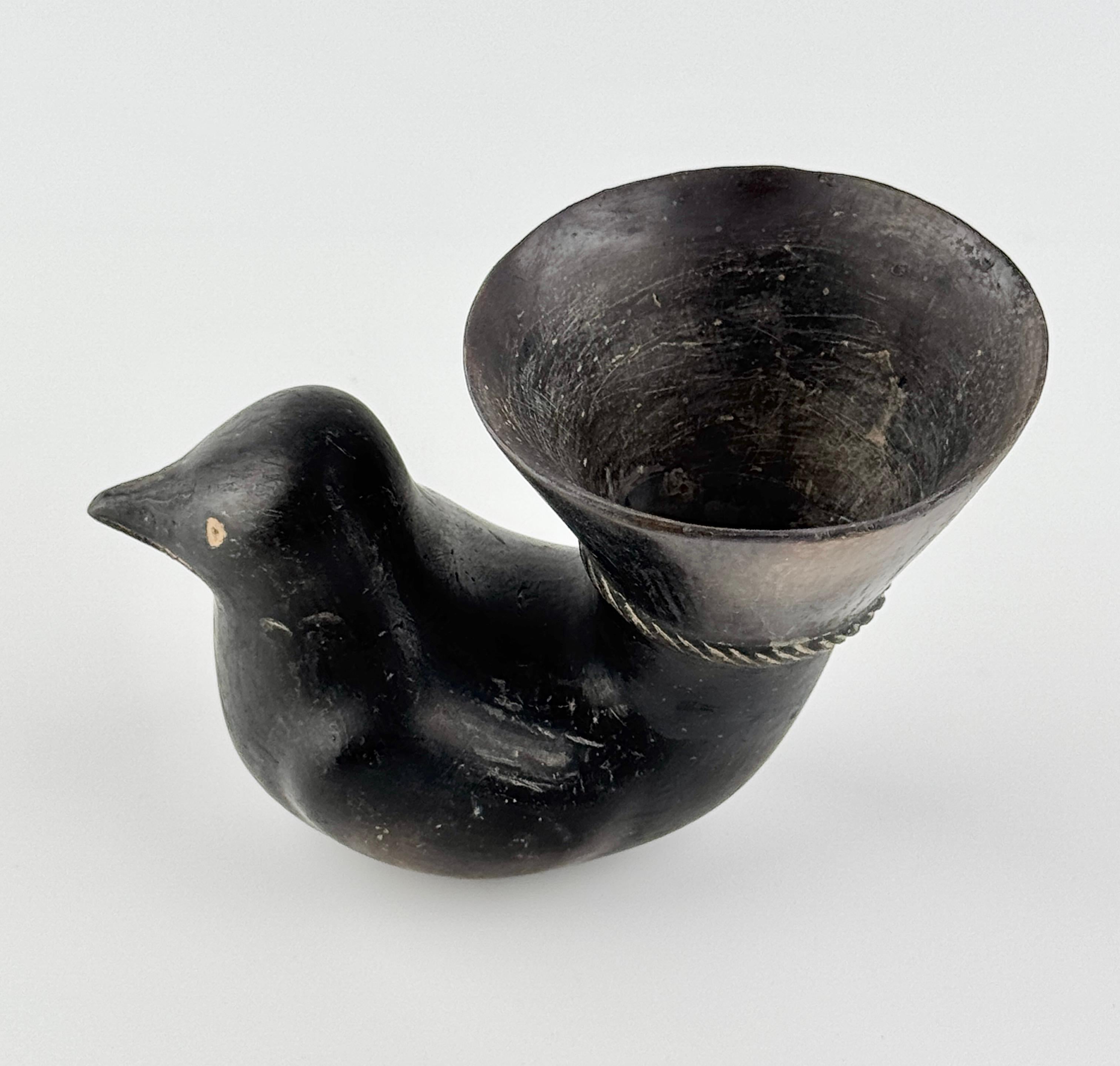 Blackware Bird-Shaped Vessel For Sale 2