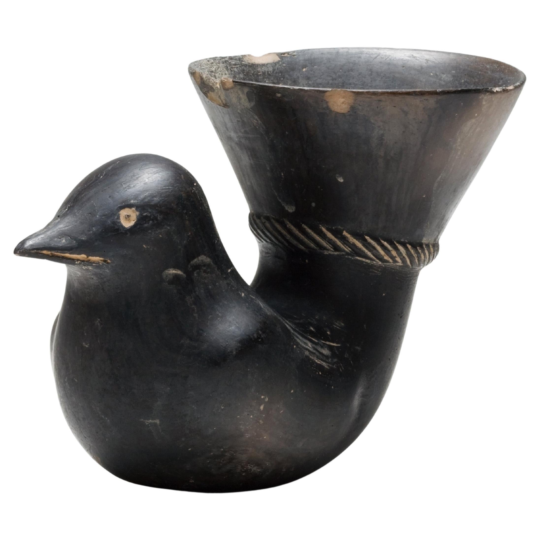 Blackware Bird-Shaped Vessel For Sale