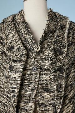Black&white tweed " trompe l'oeil" double-lay jacket Proenza Schouler
