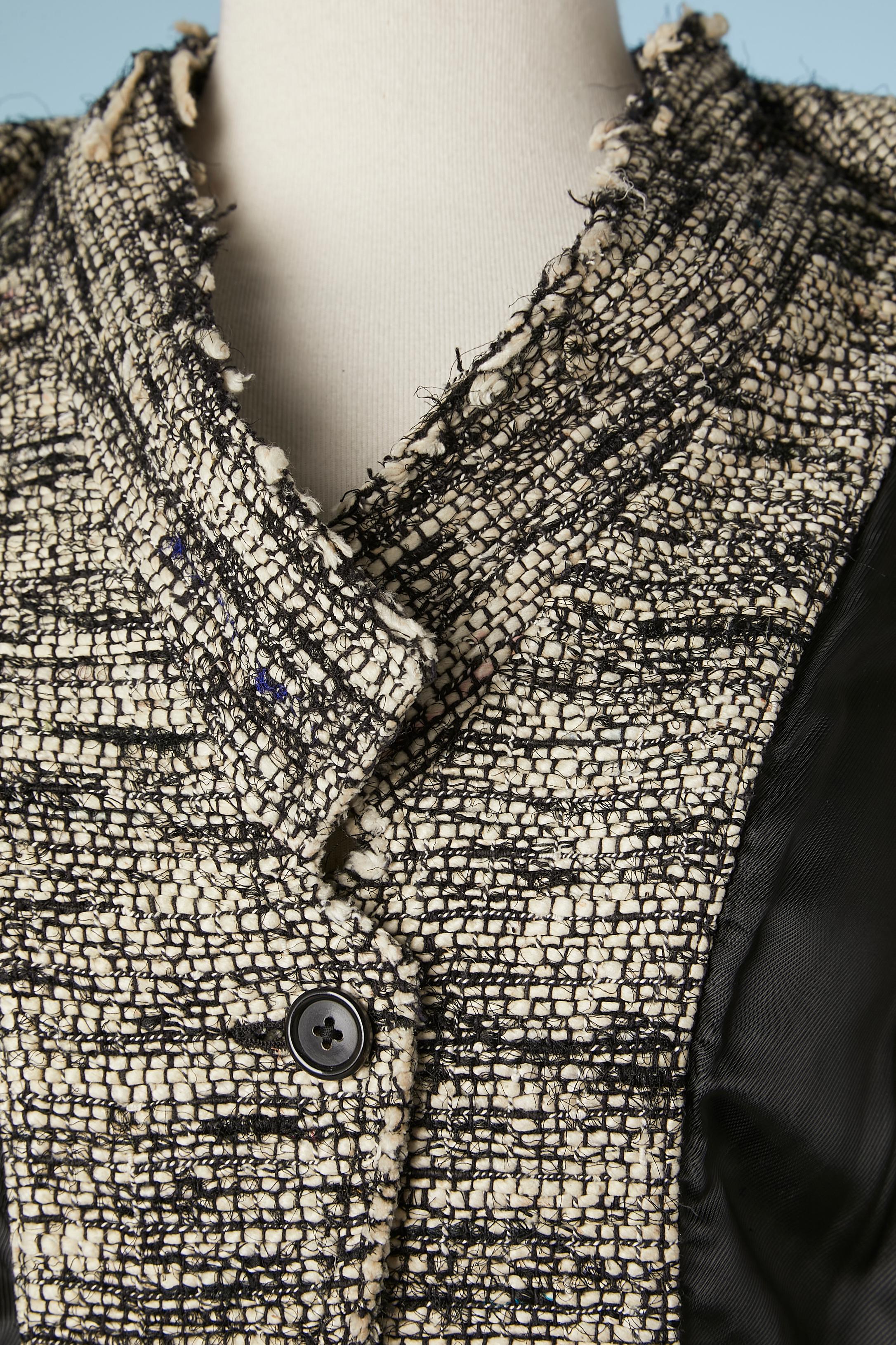 Nero Giacca doppio strato in tweed 