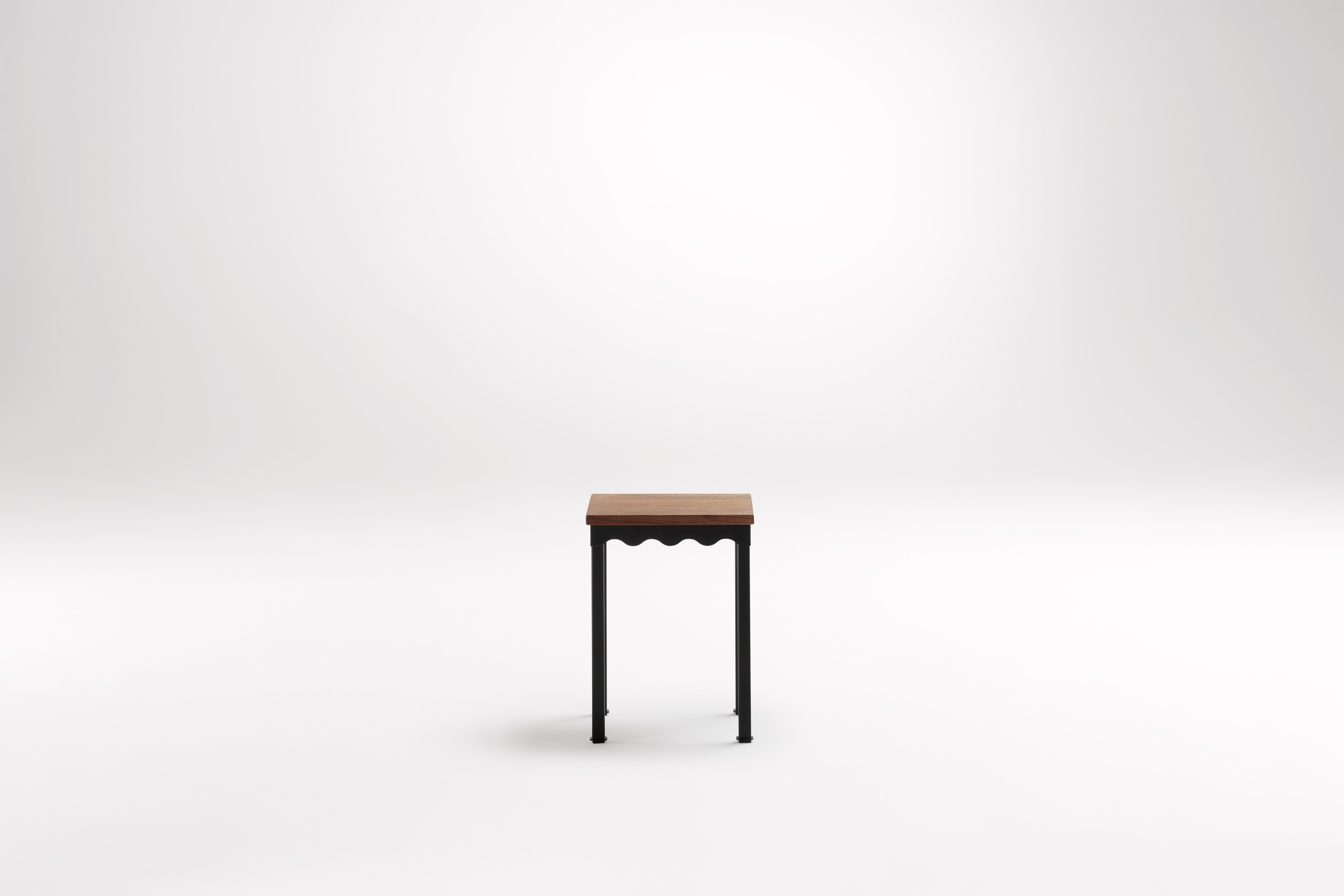 Blackwood Bellini Low Stool by Coco Flip
Dimensions: D 34 x W 34 x H 45 cm
Materials: Timber / Stone tops, Powder-coated steel frame. 
Weight: 5 kg
Timber Tops :Blackwood .
Frame Finishes: Textura Black.

Coco Flip is a Melbourne based furniture and