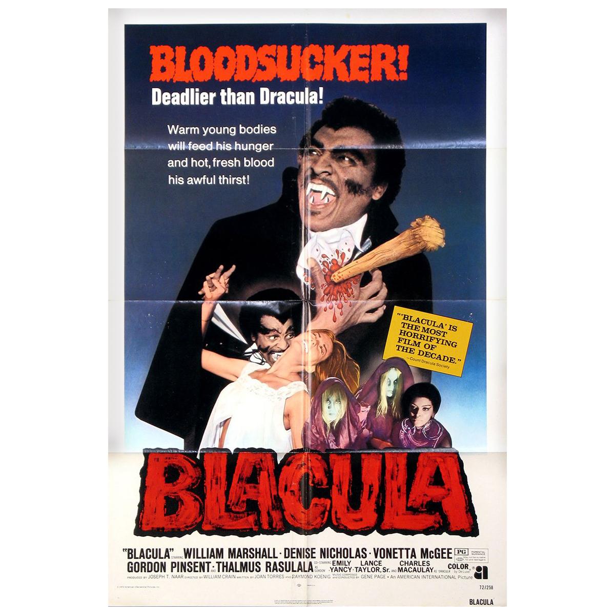Blacula, 1972 Poster For Sale