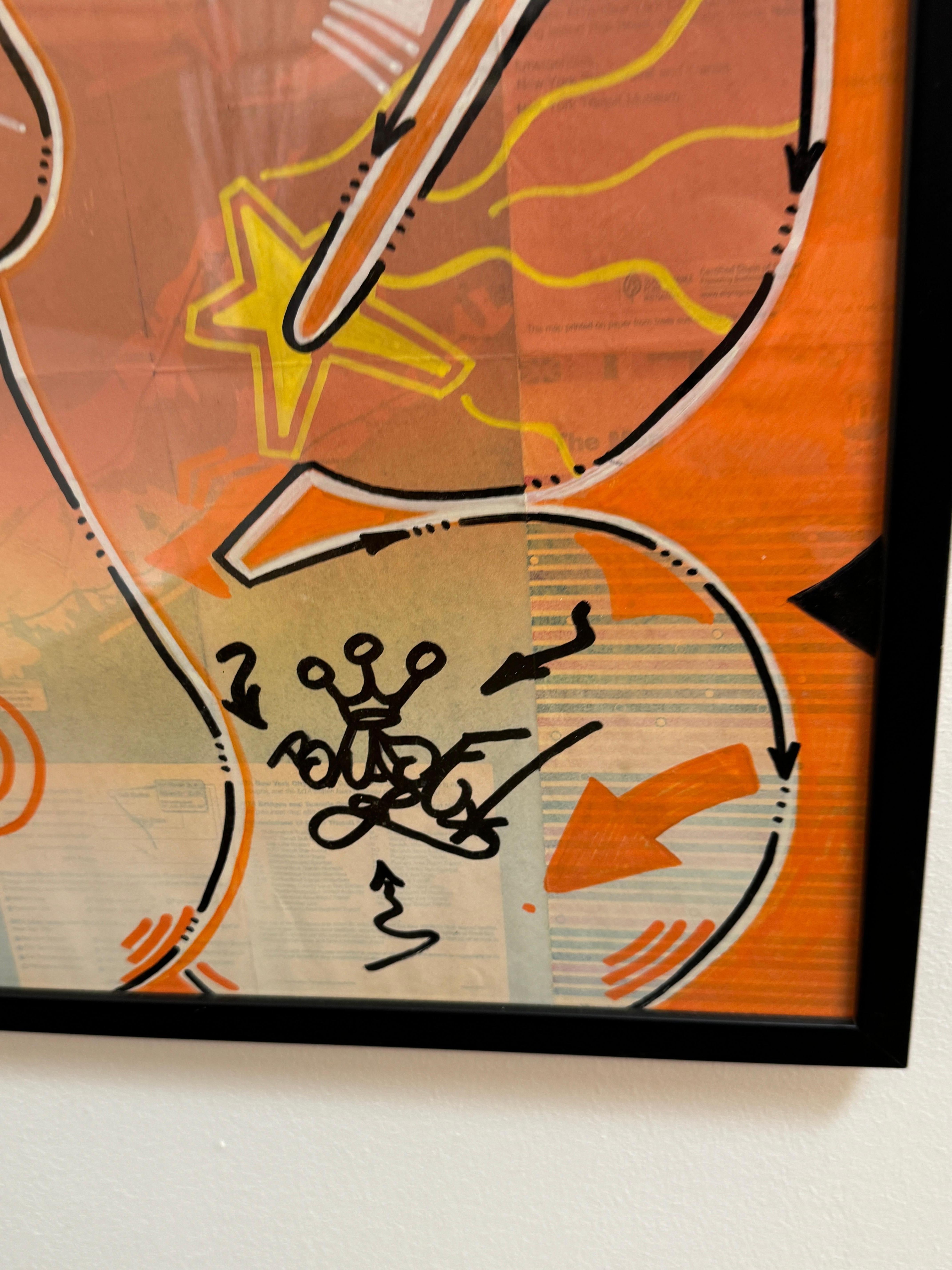 Blade (américain, Né En 1957) Map, 2012  Technique Mixte Sur Map, Signée In condizioni ottime in vendita a Nice, FR