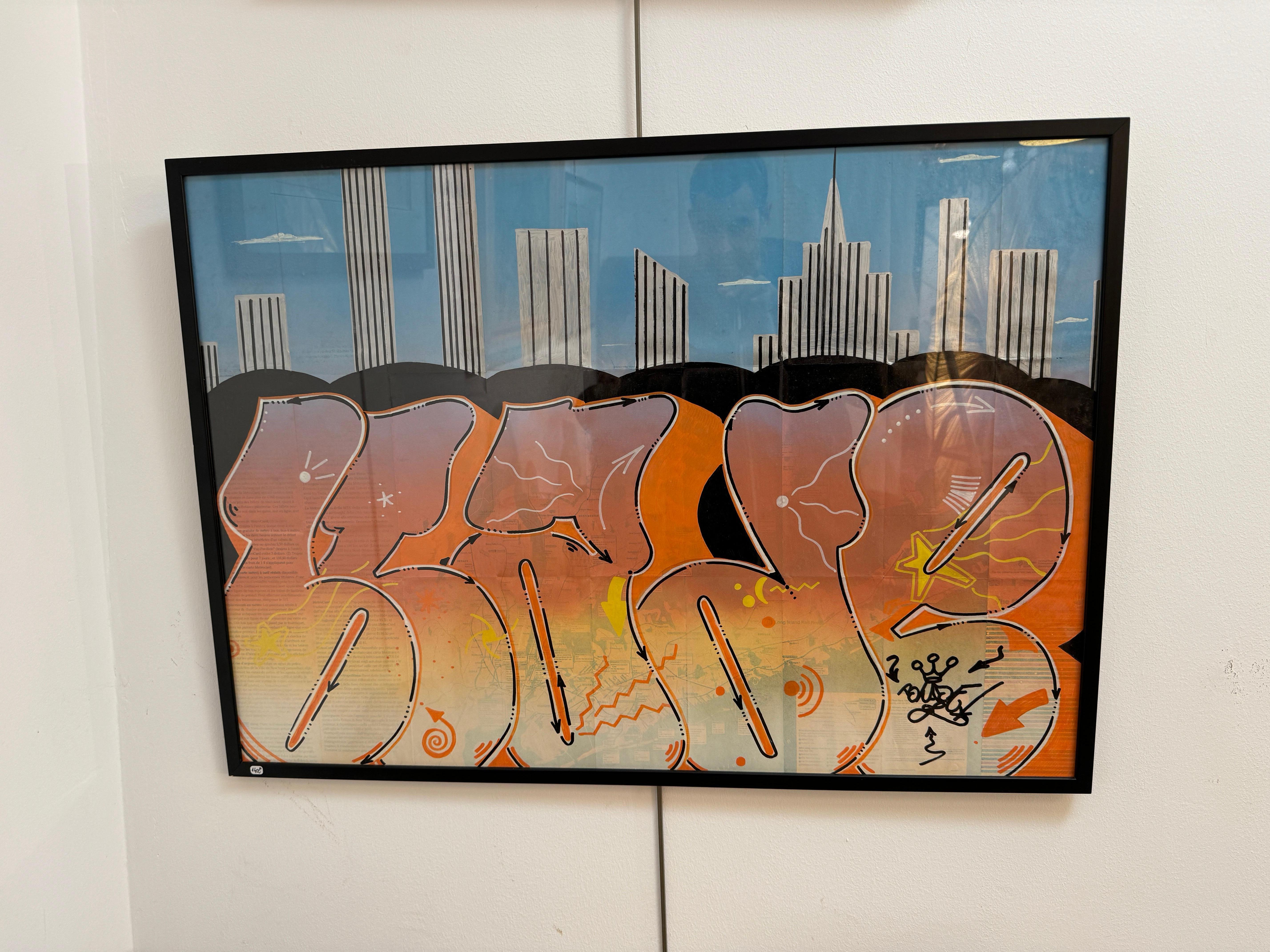 Blade (américain, Né En 1957) Map, 2012  Technique Mixte Sur Map, Signée in vendita 1
