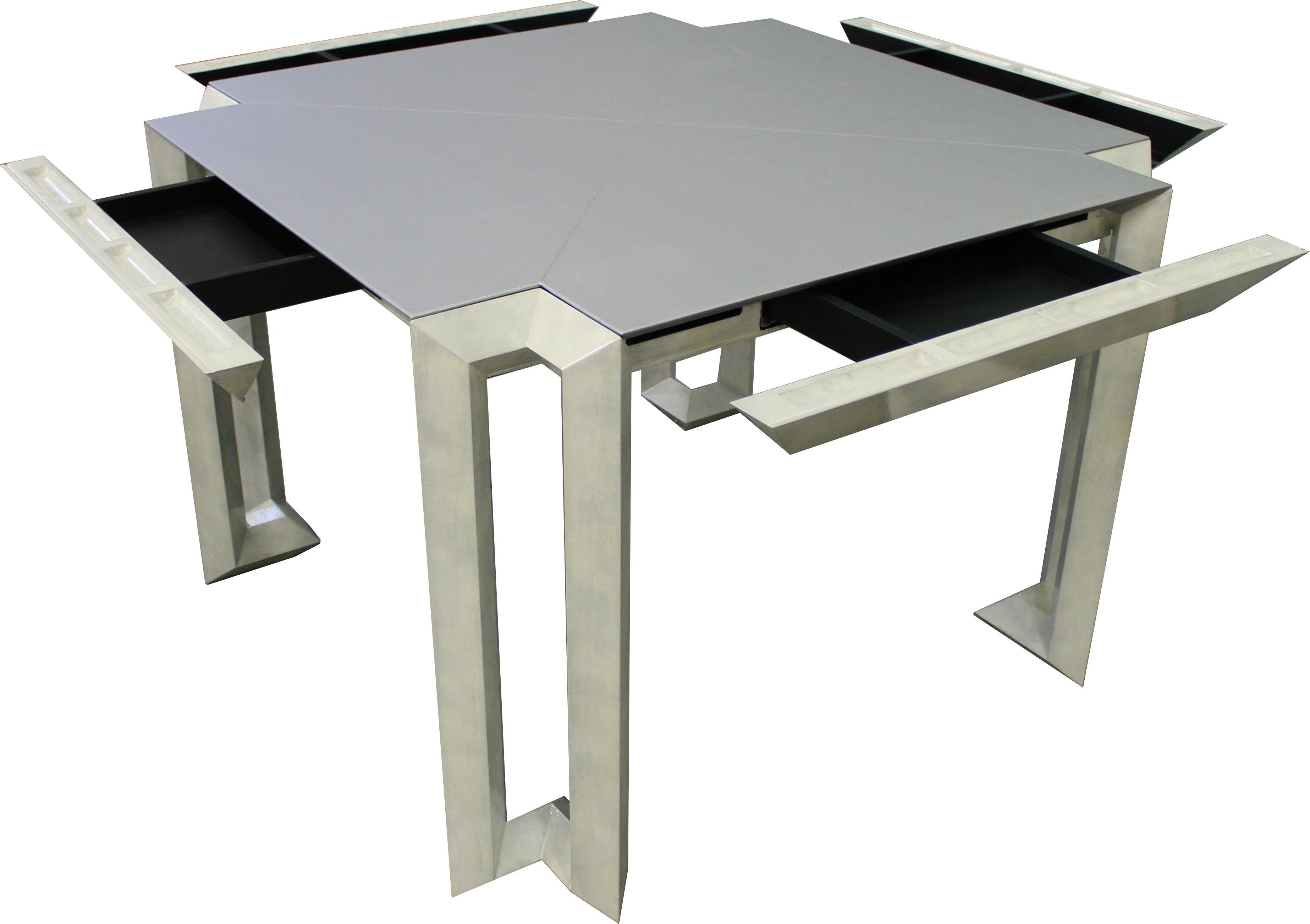 Blade/G Square Gray Game Table with Drawers designed by Casamanara In New Condition For Sale In Lentate sul Seveso, Monza e Brianza