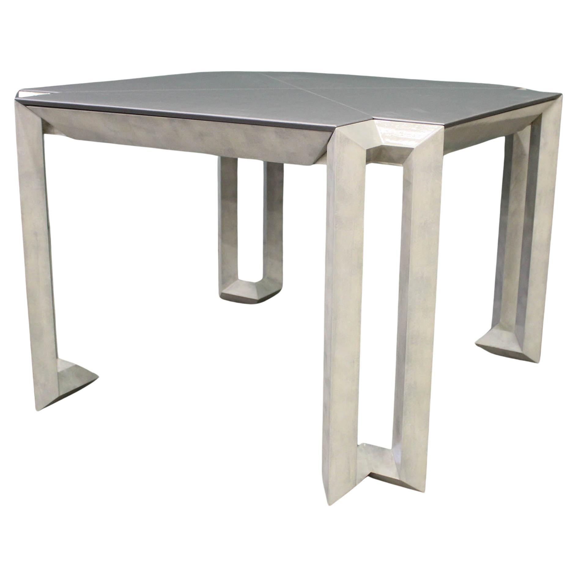 Blade/G Square Gray Game Table with Drawers designed by Casamanara For Sale
