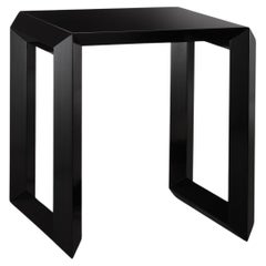 BLADE Nest of Tables in Solid Wood Black Yellow Lacquered design by Casamanara