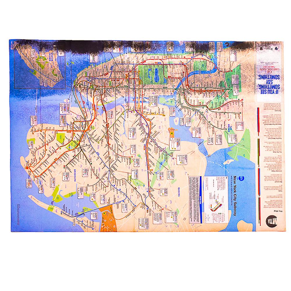Blade Takes the City Again (Original Art on NYC Subway Map) For Sale 1