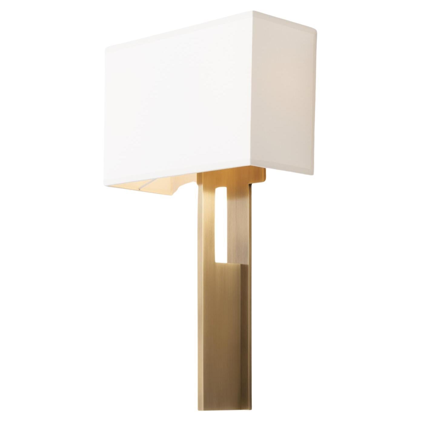 Blade Sconce, Golden Bronze patina with aquarelle shade